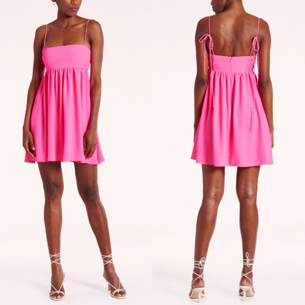 Amanda Uprichard Jojo Dress‎ Pink Lacquer Babydoll Retail $248